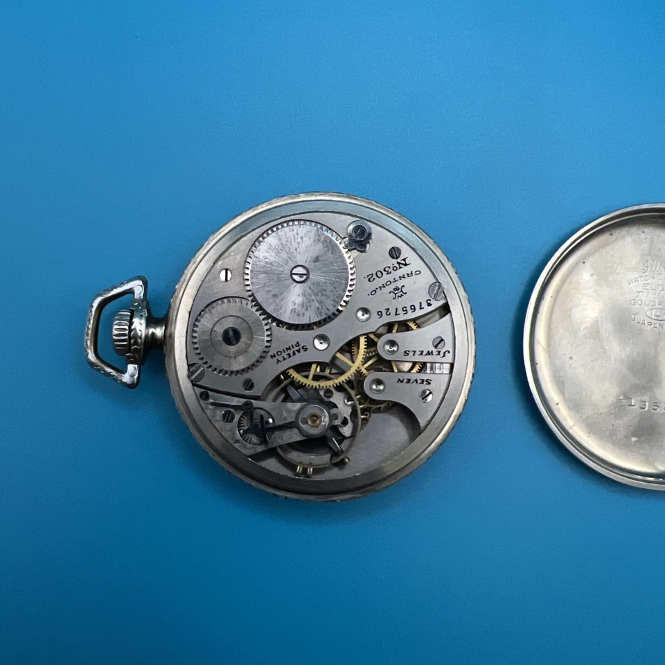 1918 Dueber Hampden 7 Jewel 14K Gold Filled Model 5 Openface Pocket Watch - Image 4 of 4