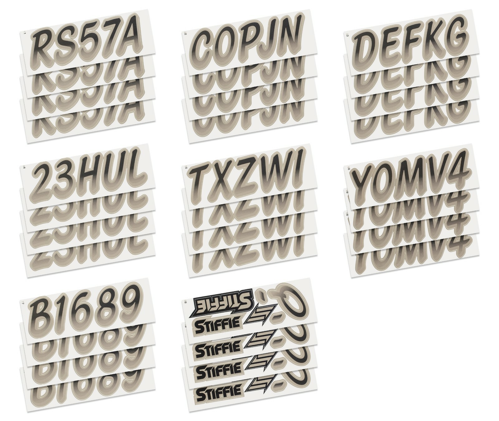 STIFFIE Whipline WL46 Boat PWC Numbers Decal Registration YAMAHA BURGUNDY BLACK