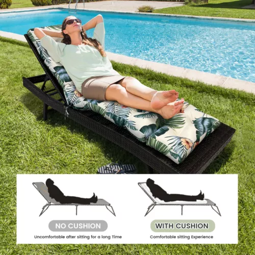 Outdoor Chair Cushion Lounge Chair Cushion Thick Beach Chaise Lounge Cushion New - Picture 43 of 60