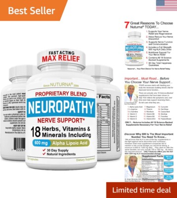 Neuropathy Relief Supplement - 600mg ALA, Vitamins & Herbs for Nerve Comfort | eBay Neuropathy Relief Supplement - 600mg ALA, Vitamins & Herbs for Nerve Comfort | eBay