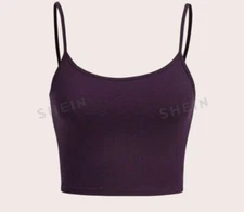 Shein Purple Solid Crop Top NWT