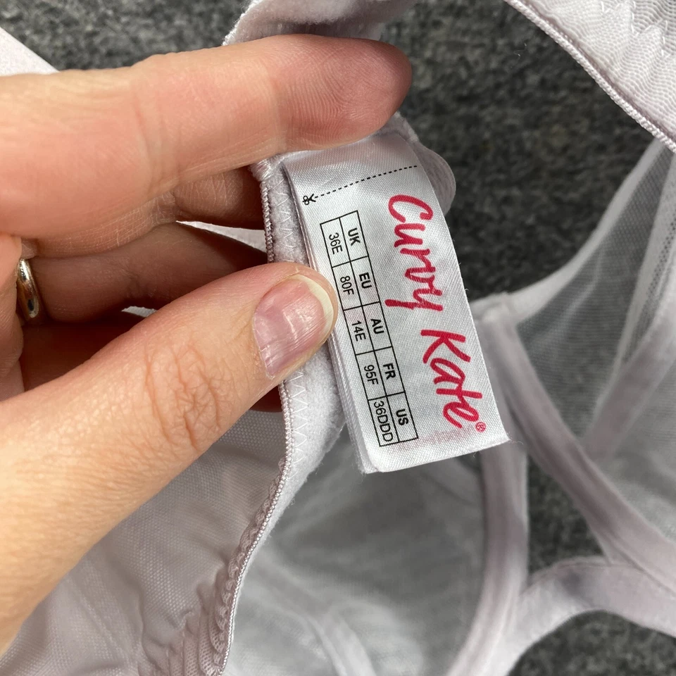 Sujetador Bralette Curvy Kate Mujer 36 DDD Gris Con Aros Semi Opaco Gancho y Ojo Foto 3 de 4