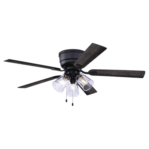 Cromwell 52-In. Ceiling Fan With Pull Chain And Remote Matte Black - Picture 1 of 5