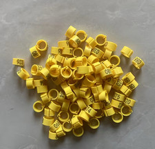 100 x NUMBERED 8MM PLASTIC RACIN PIGEON LEG CLIP CLICK RINGS BANDS STOCK LOFT