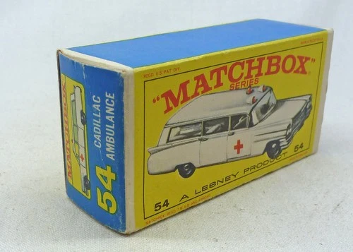 Lesney Matchbox Toys MB54b Cadillac Ambulance ORIGINAL Empty E4 Type Box