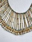 Vintage Egyptian Revival Bib Collar Necklace Gold Tone Faience Beads Cleopatra — photo 3