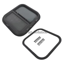 Vertical RV Window 14" W x 16" H Tinted Sliding with Net Screen and Trim Ring