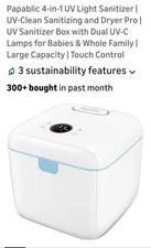 Papablic 4-in-1 UV Light Sanitizer | UV-Clean Sanitizing and Dryer Pro | UV S...
