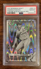 2021 Bowman Chrome Draft 1st Andrew Painter Black & White Raywave #BDC-10 PSA 10