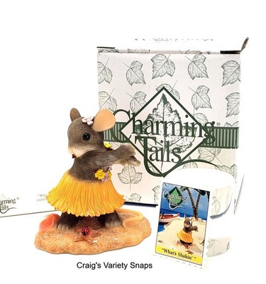 CHARMING TAILS What's Shakn Figurine, LIMITED EDITION BOXED w/ stamp