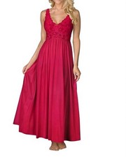 Shadowline Lingerie Silhouette 53 Inch Sleeveless Long Gown Red