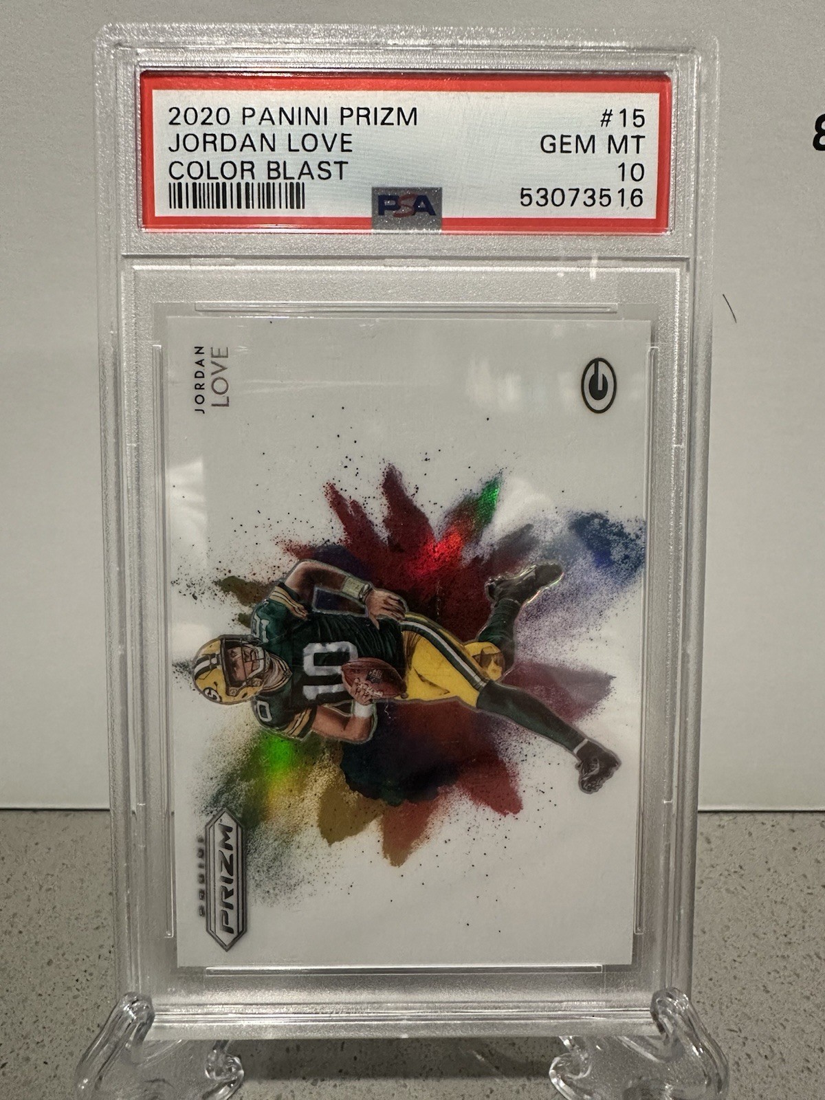 2020 Panini Prizm Color Blast Jordan Love #15 (RC) PSA 10