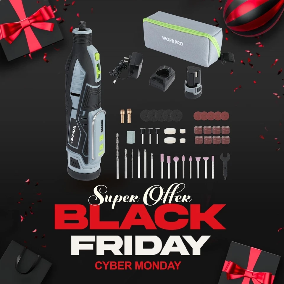 12V Cordless Rotary Tool Kit, 5 Speeds, 114 Accessories - Image 4 of 4