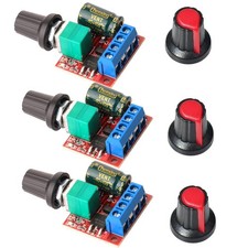 3PCS DC Motor PWM Speed Controller 5V-35V 5A Adjustable Dimmer w/ LED 