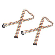2 PCS IDC Rainbow Wire Flat Ribbon Cable FC-Female To 16P 19.6 Inch 2.54mm