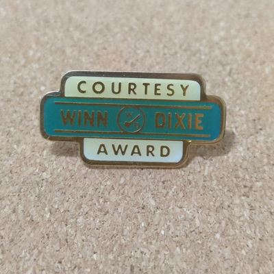 #ad Courtesy Award Winn Dixie Employee Lapel Pin Back $4.99