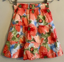 Gymboree Girls Burst Of Spring Watercolor Floral Tiered Skirt Size 6 100 Cotton