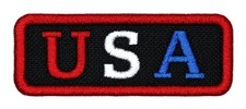 USA Embroidered Patch Black Iron-On Sew-On Backpack Hat Jacket Sweatshirt Bag SM
