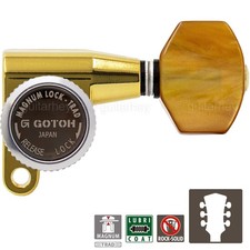 NEW Gotoh SG360-P8 MGT L3 R3 LOCKING Mini Tuners SMALL AMBER Buttons 3x3 - GOLD