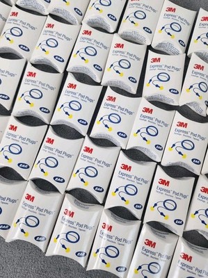 60 Pairs 3M E-A-R Express Pod Plugs Corded Earplugs Blue Part # 311-1114 No Box
