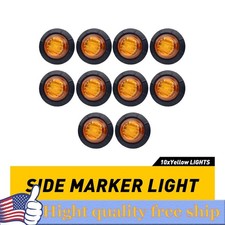 10pc 3/4" Round Amber LED Signal Trailer Clearance Side Marker Light - DOT P2PC