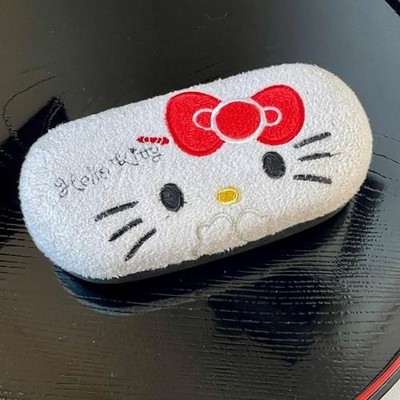 Hello Kitty Terry 76 '10 Sanrio White Pink BlacK Hard Shell Eyeglasses Case