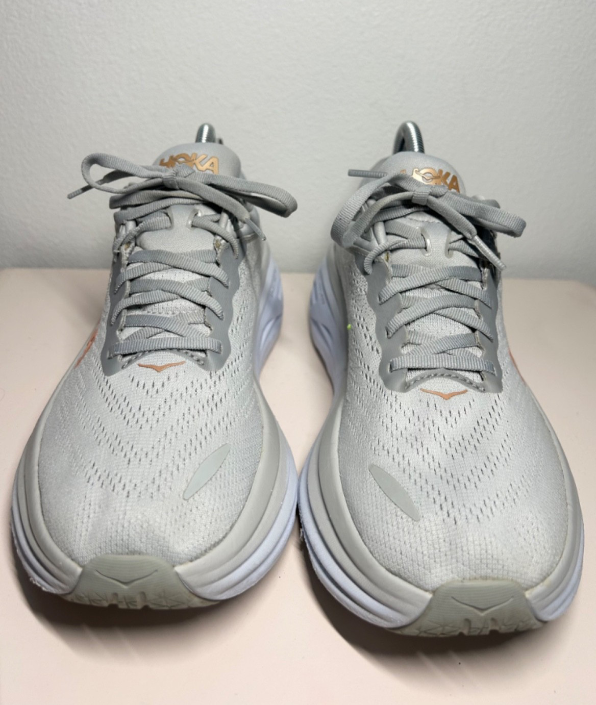 Hoka One Bondi 8 Womens Size 9B Harbor Mist Lunar Rock Running Shoe 1127952 HMLR thumbnail 4