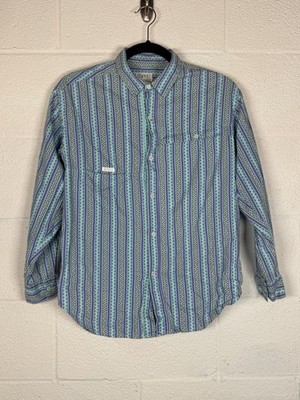 Vtg 90s ESPRIT Teens Aztec Stripe Button Shirt 100% Cotton Age 13 14 Y2K Indie