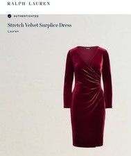 LAUREN RALPH LAUREN VELVET SURPLICE DRESS NEW WOMEN'S SIZE 6!! 🔥🔥
