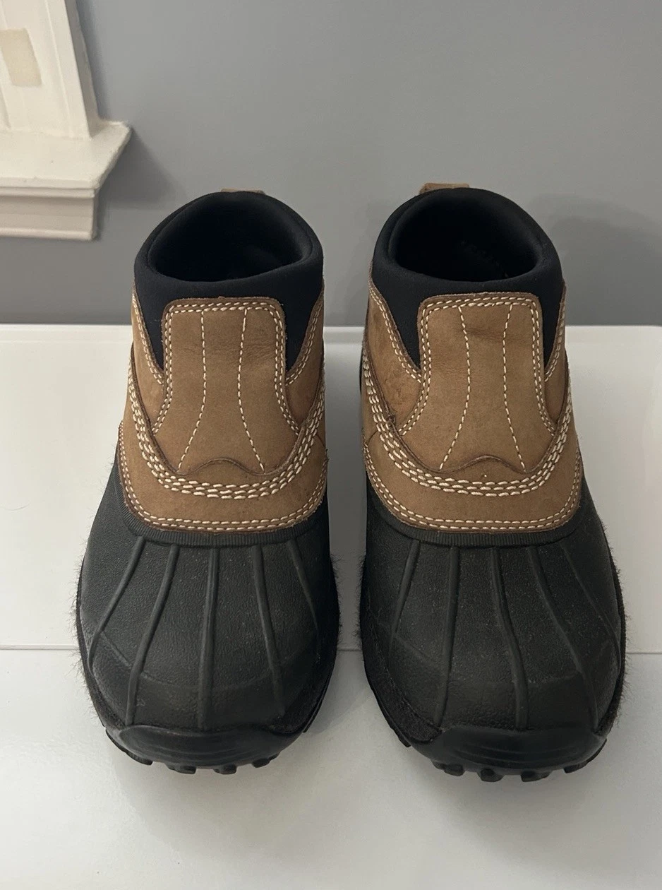 LL Bean Storm Chaser Waterproof Slip on Duck Boot Size 6 Medium Brown Tan Womens