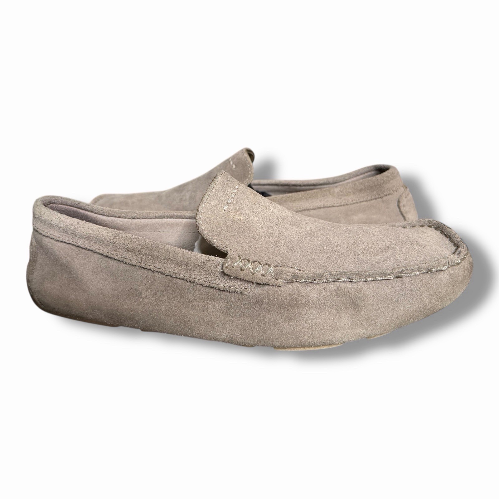 UGG Brown Henrick Men's 10 Driving Loafer Leather Slip On Shoes