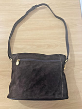 Vintage Suzy Smith suede leather bag chocolate brown
