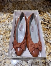 Vintage Pappagallo Pumps Heels Shoes With Bow, Sz 8 , Made In Spain