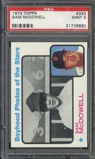 1973 TOPPS #342 SAM MCDOWELL PSA 9 ATHLETICS *B73391