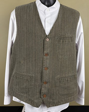 The Territory Ahead Vest Mens XL Brown Herringbone Tweed Button Front Lined