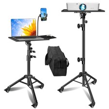 Tripod Standing Desk With Wheels For Laptop And Phone Holder Adjustable Height