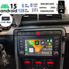 6+128G DAB+ Für Audi A4 S4 RS4 B6 B7 SEAT EXEO Carplay Android 15 Autoradio GPS