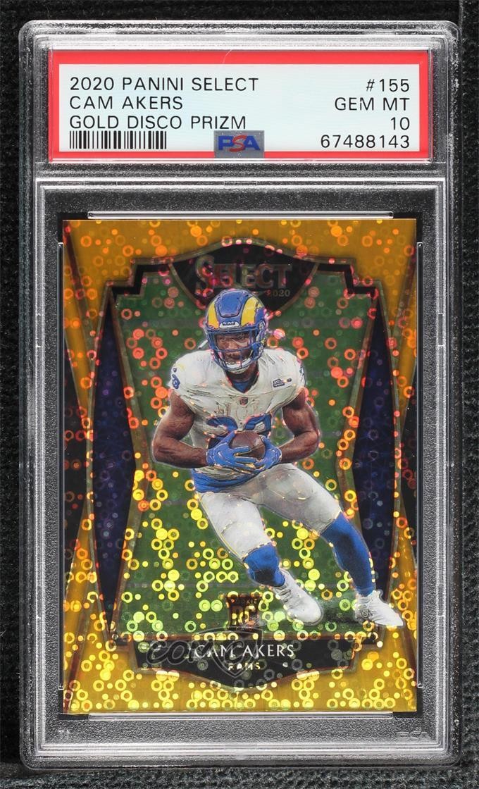 2020 Select Premier Level Gold Disco Prizm 2/10 Cam Akers PSA 10 Rookie RC 10qe