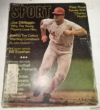 Vintage Sport Magazine August Pete Rose Cover Joe DiMaggio Baseball Softcover
