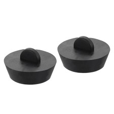 2pcs Rubber Drain Stopper Bathtub Plug Fits 1-1/2 Inch to 1-3/4 Inch, Black