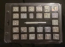 Vintage Craftool Alphabet Letter Set Leather Working Tools Stamps