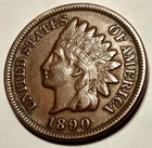 🐒 1890 Indian Head Cent - VF+ FULL LIBERTY