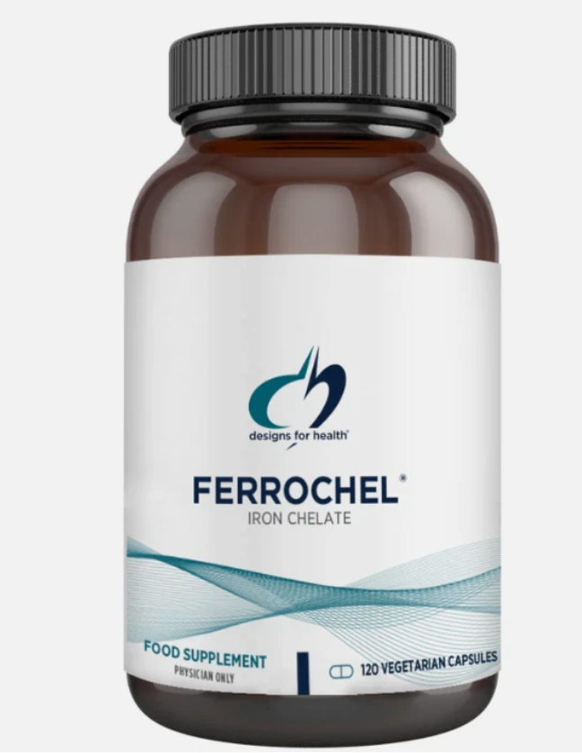 Designs For Health Ferrochel Iron Chelate, chelated ferrous iron 120 capsules