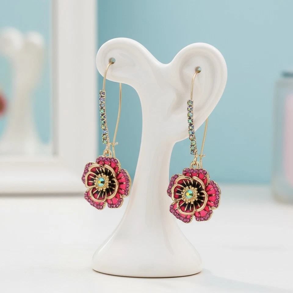 Pendientes colgantes Betsey Johnson rosa multicolor vendedor de Estados Unidos Foto 2 de 4