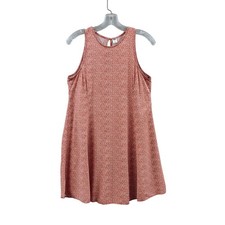Old Navy Coral Pink Geometric Print Sleeveless Swing Dress Mini Boho Summer S