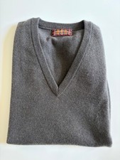 Cameron Scotland 100% Cashmere Slipover Tank Top Green V Neck Men's M Excellent