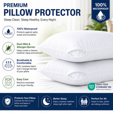 Ultra Soft Pillow Protector with Breathable Fabric and Waterproof Layer
