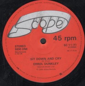 Errol Dunkley Sit Down and Cry 12'' vinyl UK Scope 1980 b/w peek-a-boo SC11T