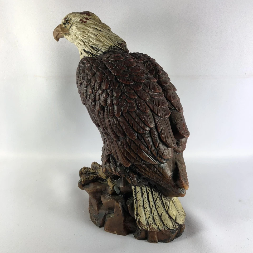 Vintage Bald Eagle Candle Statue 12” XL Wax Decor Figurine Hand Painted Wildlife - Image 4 of 4