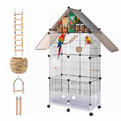 71.8'' Large Elegant Bird Parrot Awning Design Cockatiel Cockatoo Macaw Conure